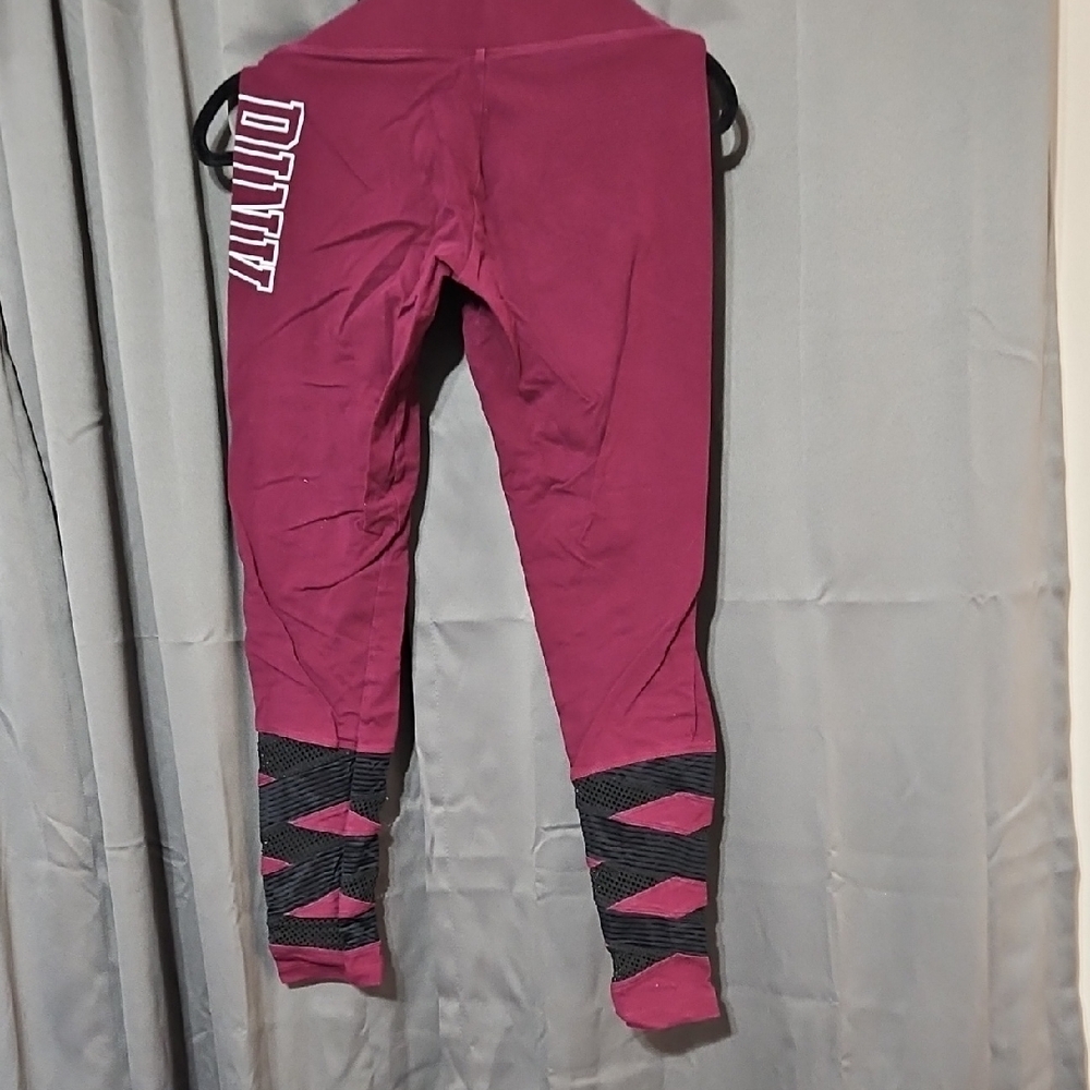 Victoria's Secret Burgundy Leggings with Black Accents